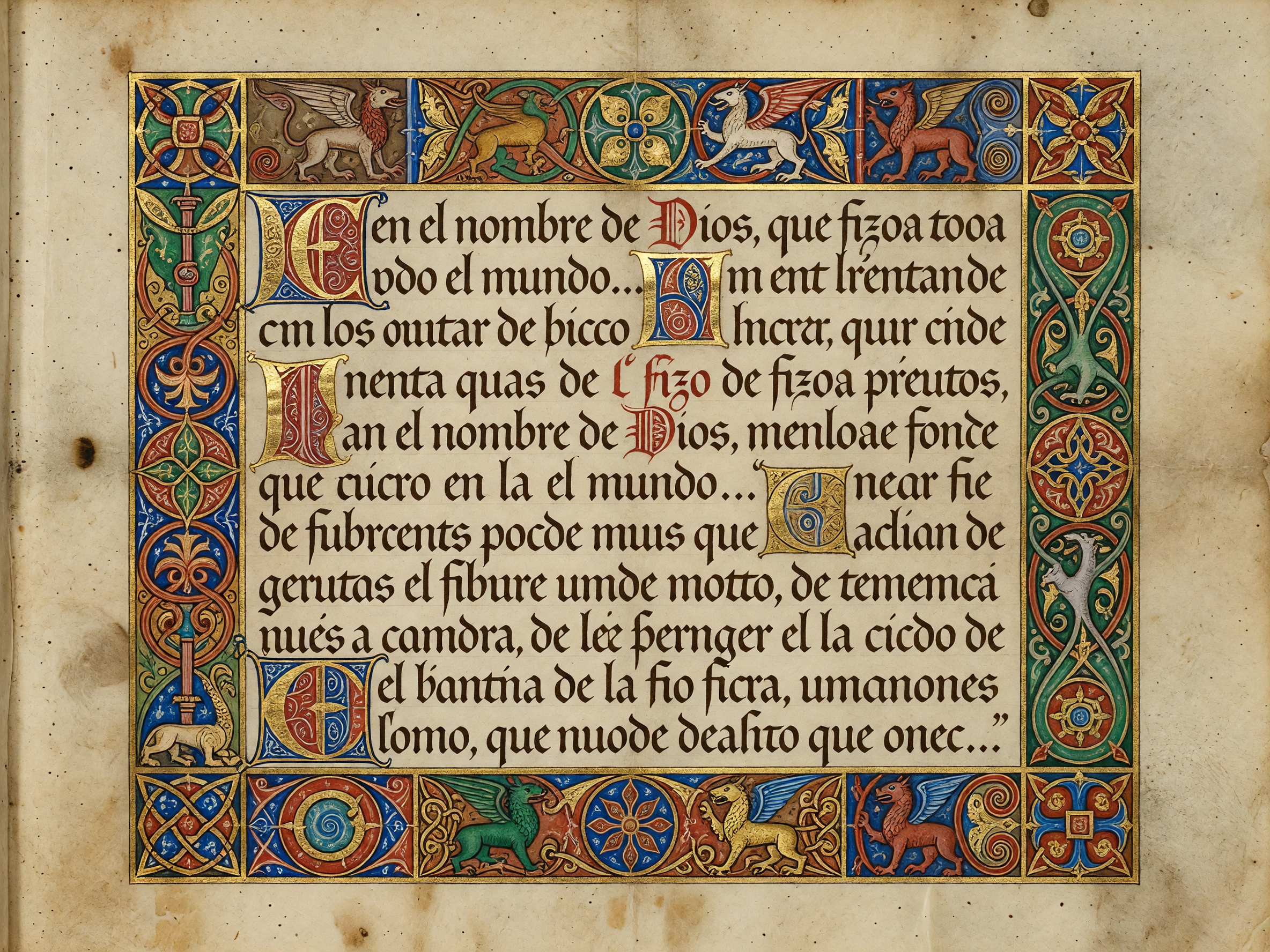 Manuscrito medieval iluminado