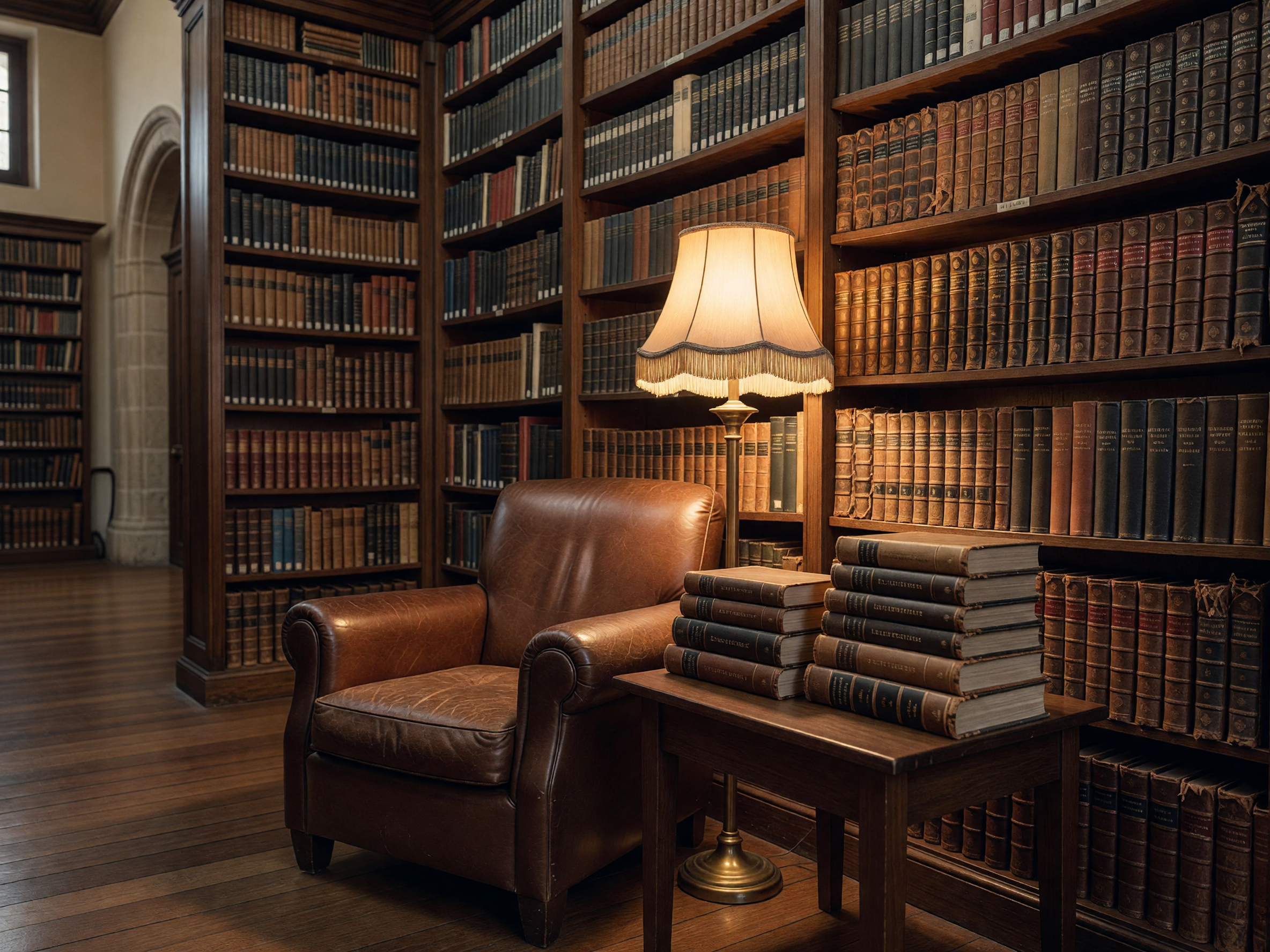 Sala de lectura histórica en una biblioteca española